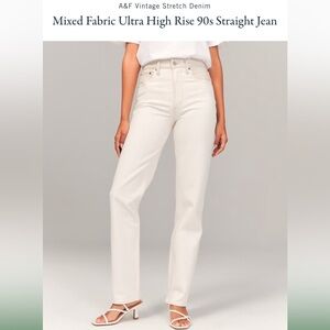 Mixed Fabric Ultra High Rise 90s Straight Jean